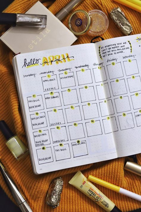 April Bullet Journal Spread for 2019 - lil' thoughts with jen April Monthly Spread, April Bullet Journal, March Bullet Journal, February Bullet Journal, Its My Birthday Month, Bullet Journal Monthly Spread, My Birthday Month, Put Things Into Perspective, Whoop Whoop