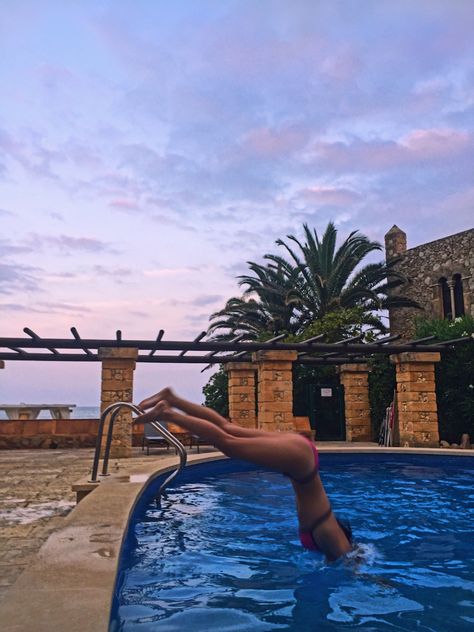 Girl jumping into the pool sun going down sexy Pool, Photo And Video, Instagram Photo, Travel, Instagram