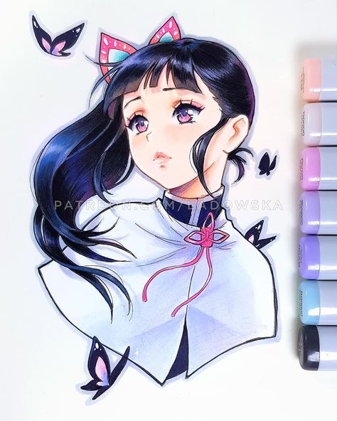 Asia Ladowska, Copic Drawings, Copic Marker Art, Copic Art, Art Markers, Girl Drawing Sketches, Art Kawaii, Copic Marker, Beauty Art Drawings