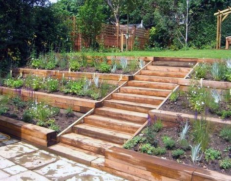 Top 50 Best Slope Landscaping Ideas - Hill Softscape Designs Slope Landscaping, Sloped Backyard Landscaping, Hillside Garden, Sloped Backyard, Hillside Landscaping, Garden On A Hill, Backyard Vegetable Gardens, Sloped Garden, Rock Garden Landscaping