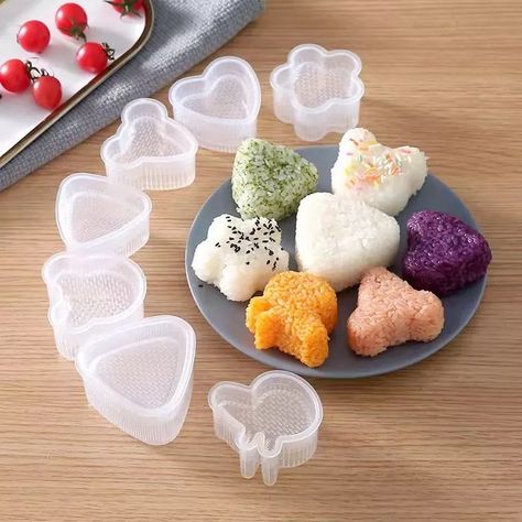 Lohas 7 Shapes Transparent Love Heart Baby Rice Ball Mold Shakers Food Decoration Kids Lunch DIY Sushi Maker Mould Kitchen Tools Sushi Kit, Pembuat Roti, Sushi Maker, Japan Sushi, Diy Sushi, Easy Sushi, Sushi Set, Japanese Sushi, How To Make Sushi