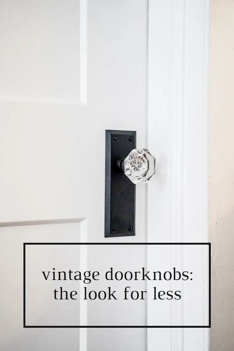 Vintage Interior Door Knobs: The Look for Less | Life on Beacon Vintage Inspired Door Knobs, Vintage Door Knobs Interior, Craftsman Door Knobs, Door Knobs For Black Doors, Interior Doorknob Ideas, Craftsman Door Hardware, Vintage Bathroom Fixtures, Vintage Interior Doors, Interior Door Knobs Ideas