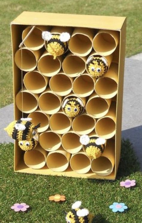 Spring Baby Shower Ideas, Bee Hive Craft, Bee Crafts For Kids, Bee Activities, Bee Classroom, Toilet Roll Craft, Insects Theme, Spring Baby Shower, Bee Baby Shower