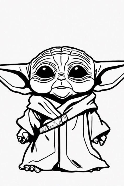 Unleash your creativity with this adorable Baby Yoda coloring page! Perfect for Star Wars fans of all ages, this printable coloring adventure features Baby Yoda in his cute robe, big ears, and charming eyes. It's a delightful way to explore art while having fun. Whether for kids or adults, use your favorite colors to bring this little character to life Baby Yoda Coloring Page, Yoda Coloring Page, Encanto Coloring Pages, Encanto Coloring, Yoda Pictures, Elsa Coloring, Yoda Sticker, Yoda Images, Elsa Coloring Pages