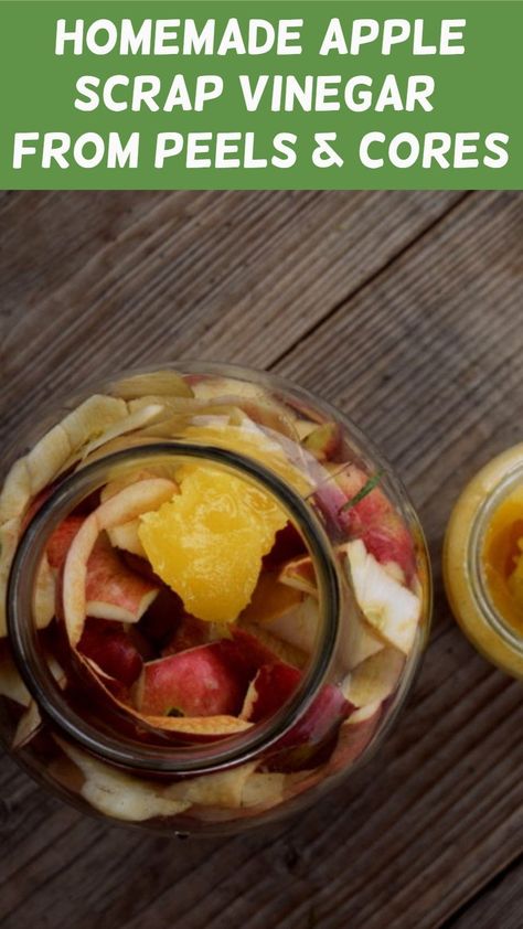 Turn apple peels, cores and scraps into apple scrap vinegar. It's really easy! Apple Peels And Cores, Preserving Produce, Making Apple Cider, Recipe Using Apples, Make Apple Cider Vinegar, Apple Wine, Hard Apple Cider, Fermentation Crock, Raw Apple Cider Vinegar