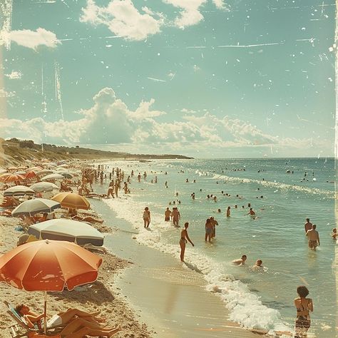 Vintage beach photos Golden Age Of Travel, Vintage Vacation Photos, Vintage Beach Photos Aesthetic, Vintage Summer Pictures, Vintage Beach Postcard, Vintage Seaside Aesthetic, Vintage Vacation Aesthetic, Vintage Cover Photo, Olden Days Aesthetic