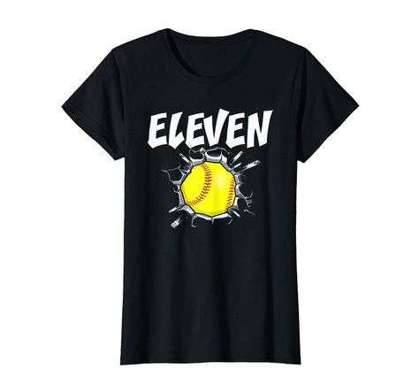 PRICES MAY VARY. 11 Year Old Softball Birthday Party featuring a baseball with the number Eleven. Check out our brand for more girls softball birthday themed shirts for toddlers! This cute Baseball Birthday Party top makes a unique costume or Gift Idea for any Toddler or Kid who's a softball player and has matching softball invitations, decorations or favors. Grab this 11th Birthday softball apparel today! Lightweight, Classic fit, Double-needle sleeve and bottom hem Softball Birthday Parties, Softball Party, Softball Outfits, Baseball Birthday Party, Unique Costumes, Girls Softball, Softball Players, Baseball Birthday, 12th Birthday