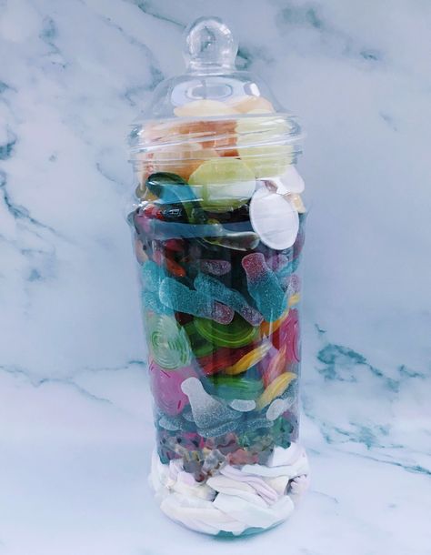 FILLED SWEET JAR! Weighs 1.5kg Dairy Free Sweets, Gift Jars, Gummy Sweets, Sweet Carts, Easter Sweets, Sweet Jars, Thank You Presents, Sweet Bags, Congratulations Gift