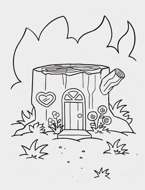 Fairytale Cookies, Fairy House Drawing, Fairy Garden Drawing, Tree House Drawing, Simple House Drawing, Best Flower Pictures, Fairy Tree Houses, Mini Building, Toys Design