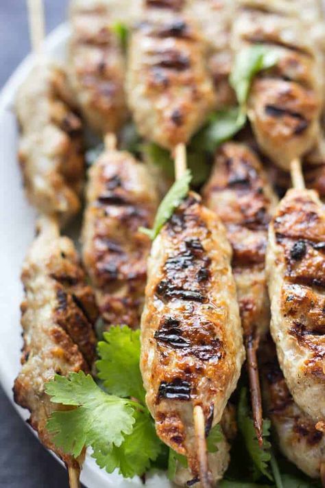 Lula Kebab (BEST Ever Ground Chicken Skewers) - Lavender & Macarons Ground Chicken Skewers, Lula Kebab Recipe, Lula Kebab, Chicken Recipes Low Carb, Adana Kebab Recipe, Grill Skewers, Lavender Macarons, Armenian Food, Lamb Kebabs