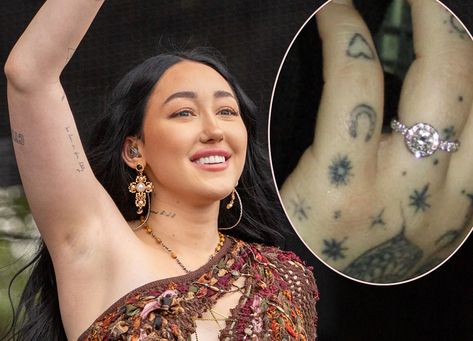 Noah Cyrus is ENGAGED! Ring Details & More! Engaged Ring, Dominic Purcell, Popped The Question, Noah Cyrus, Pave Diamond Band, German Fashion, Perfect Bride, Wait What, Traditional Diamond