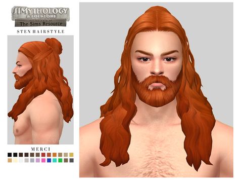 Sims 4 Cc Medieval Hair, Sims 4 Cc Medieval, Spiral Hair Curls, Medieval Hair, Two Buns Hairstyle, Sims 4 Tattoos, Medieval Hairstyles, Two Buns, Hair Male