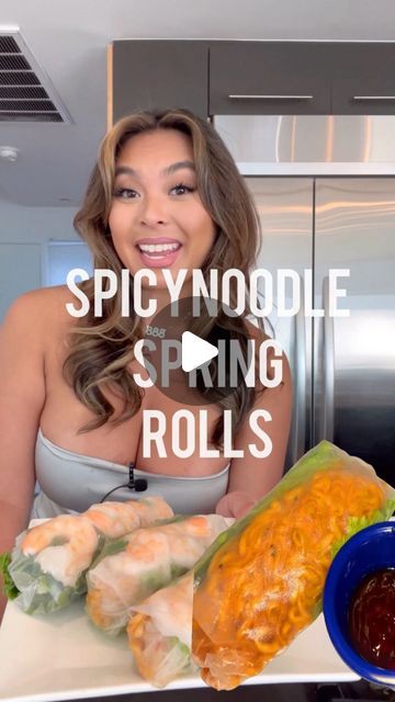 Easy Asian Recipes | quangons.com on Instagram: "POV: it’s Late night, and you discover Spicy Shin Ramen Noodles Rice Paper Spring rolls 🍜 (@itslindavo)

Visit quangons.com for full instructions (🔎: N3)

	•	2 packets Shin ramen noodles, cooked and drained
	•	8-10 Rice paper wrappers
	•	1 cup Lettuce, chopped
	•	1 Cucumber, julienned
	•	1 Carrot, julienned
	•	Optional protein (e.g., shrimp or chicken), cooked and sliced
	•	Handful Fresh herbs (mint or cilantro)
	•	Peanut sauce for dipping

#spicynoodles #springrollhack #shinramen #instantnoodles #ramenhack #shrimpnoodles #asianrecipes #latenightsnack #lazymeals" Ramen Noodle Packet Recipes, Noodles Rice Paper, Rice Paper Rolls Recipes, Shin Ramen, Rice Paper Spring Rolls, Rice Noodle Roll, Ramen Hacks, Rice Paper Wrappers, Shrimp Noodles