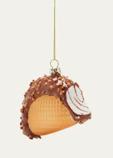 HFXVG Cody Foster & Co Choco Taco Christmas Ornament Choco Taco, Cody Foster, Cd Crafts, Food Ornaments, Dark Fashion, Tops Designs, Christmas Ornaments, Christmas