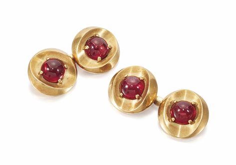 RUBY CUFFLINKS, CARTIER | Jewelry, cufflinks, buttons & studs | Christie's Ruby Cufflinks, Cartier Vintage, Cartier Jewelry, Cartier, Cufflinks, Ruby, Stud Earrings, Gold