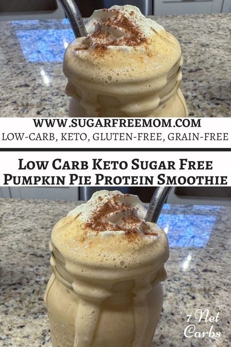 Keto Pumpkin Pie Smoothie, Pumpkin Pie Protein Smoothie, Pumpkin Pie Protein Shake, Ckd Recipes, Sugar Free Pumpkin Pie, Pumpkin Pie Protein, Paleo Pumpkin Pie, Keto Pumpkin Pie, Keto Easy