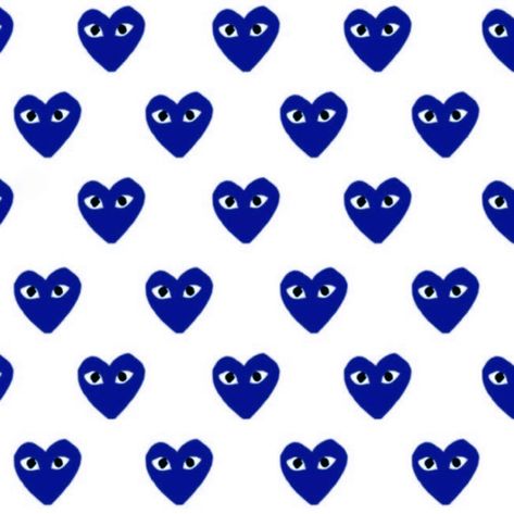 Cdg Blue Heart Wallpaper, Blue Heart With Eyes Wallpaper, Blue Hearts Wallpaper, Comme Des Garcons Wallpaper, Cdg Heart Wallpaper, Cdg Wallpaper, Play Heart, Kaws Wallpaper, Pineapple Wallpaper