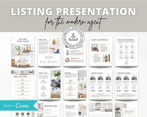 Real Estate Listing Presentation, Listing Presentation Real Estate, Realtor Social Media, Listing Presentation, Real Estate Buyers, Real Estate Business Cards, Real Estate Templates, Realtor Marketing, Digital Business Card