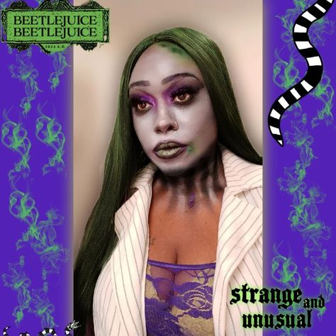 💚💜 . . #beetlejuicebeetlejuicebeetlejuice #halloween #makeupideas Beetlejuice Makeup, Daily Makeup, Beetlejuice, Aesthetic Makeup, Halloween Makeup, Makeup Inspiration, Makeup Tutorial, Makeup Looks, Halloween Costumes