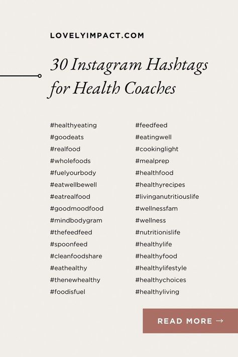 #HealthAndNutritionMagazine Hashtags For Nutrition, Starting A Nutrition Coaching Business, Wellness Coach Content Ideas, Best Fitness Hashtags For Instagram, Wellness Hashtags Instagram, Instagram Bio Ideas Healthy Lifestyle, Social Media Content Ideas For Yoga, Healthy Content Ideas For Instagram, Health Coach Instagram Content