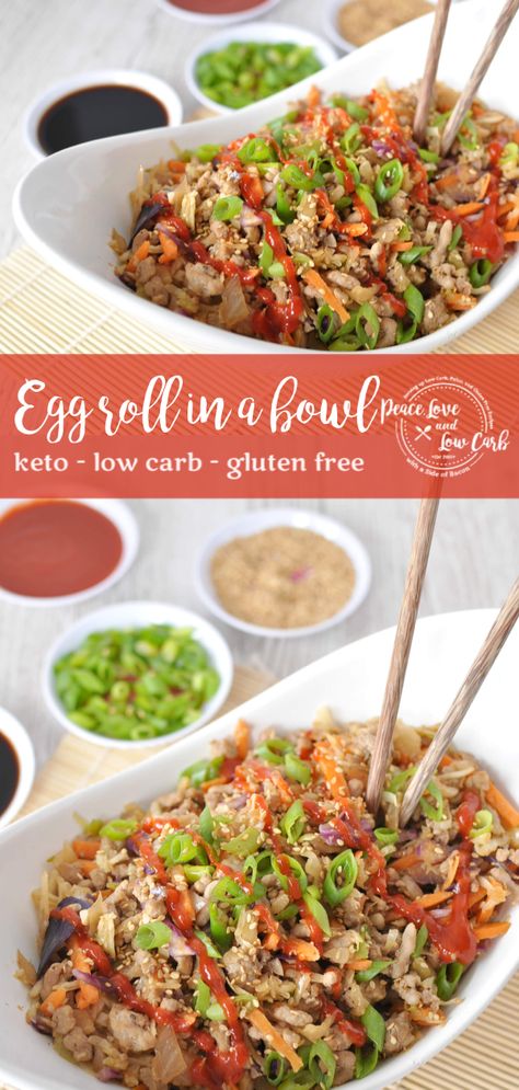 Paleo Pork Egg Roll in a Bowl (Crack Slaw) | Peace Love and Low Carb Ground Pork Recipe, Telur Gulung, Pork Egg Rolls, Paleo Pork, Ground Pork Recipes, Egg Roll In A Bowl, Egg Diet Plan, Boiled Egg Diet Plan, Resep Diet