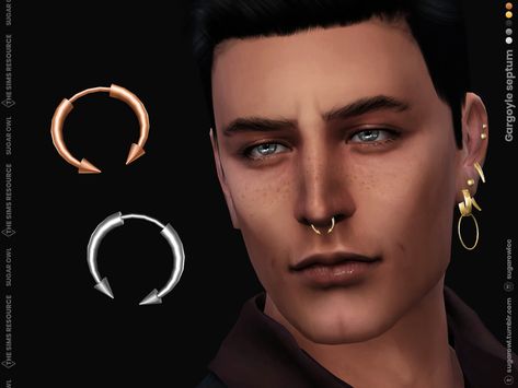 The Sims Resource - Gargoyle septum Sims 4 Male Accessories Maxis Match, Septum Sims 4 Cc, Sims Jewelry, Septum Piercing Men, Mens Piercings, Sims Makeup, Cc Accessories, Sims Download, Female Sims