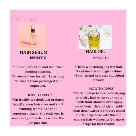 What's the Difference Between Hair Serum& Hair Oil. Using both hair serum and hair oil together can give your hair the ultimate boost. But it's also important to know the difference between them due to hair differences,Imagine: a scalp that's nourished, strands that are strong, and hair that's healthy, shiny, and frizz-free. It's like having a salon-quality blowout every day! Ready to give it a try? Tag a friend who needs to know about this haircare hack. #hairserum #hairoil #shinyhair #be... How Often Should You Oil Your Hair, How To Apply Hair Oil Properly, Hair Oil Schedule, Vitamin E Oil Uses Hair, Different Hair Oils And Their Benefits, Light Hair Oil, Serum Benefits, Hair Flip, Frizz Free