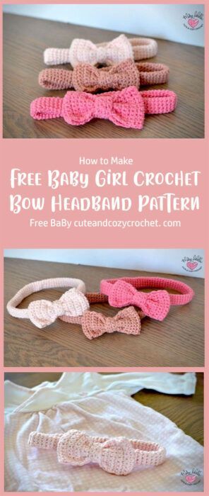 Pretty Bow Headband Free Crochet Pattern Ideas - Carolinamontoni.com Crochet Newborn Hat With Bow, Crochet Baby Girl Headband Free Pattern, Free Crochet Pattern Baby Headband, Crochet Baby Girl Headband, Newborn Crochet Headband Free Pattern, Crochet Headband For Baby Girl, Newborn Crochet Headband, Crochet Headband With Bow, Baby Headband Crochet Pattern