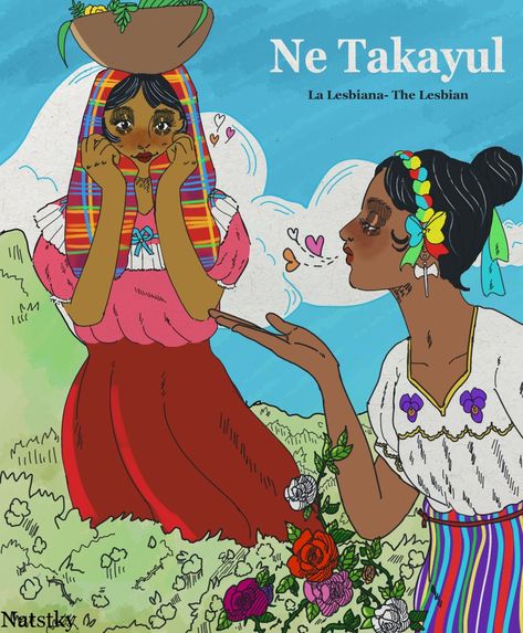 Means lesbian in the Nawat language, the last indigenous language of El Salvador. Woman on the left is in the clothing of Panchimalco while the one on the right is in clothing from Nahuizalco. Better image quality available on Tumblr @ Natstky. Senorita Aesthetic, El Salvador Clothing, El Salvador Clothes, Salvador Culture, Guatemalan Culture, Guatemalan Clothing, El Salvador Art, El Salvador Culture, Hispanic Art