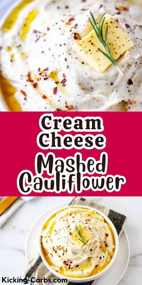 ​Simplicity and perfection collide in this delicious Cream Cheese Mashed Cauliflower. With just six ingredients, this recipe is the best creamy cauliflower mash ever. This easy side dish deserves to become a habit! Keto Cauliflower Mashed Potatoes With Cream Cheese, Keto Cauliflower Mash, Mashed Cauliflower With Cream Cheese, Smashed Cauliflower, Keto Mashed Cauliflower, Cream Cheese Potatoes, Mashed Cauliflower Recipe, Creamy Mashed Cauliflower, Yummy Bites