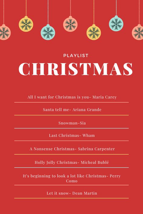 1. #ChristmasPlaylist  
2. #HolidayTunes  
3. #FestiveBeats  
4. #ChristmasVibes  
5. #JingleBellsJam  
6. #XmasMusic  
7. #ChristmasSounds  
8. #HolidayHits  
9. #MerryTunes  
10. #WinterWonderlandPlaylist  
11. #ChristmasClassics  
12. #ChristmasCarols  
13. #TisTheSeasonMusic  
14. #JollyTunes  
15. #YuletideVibes  
16. #HolidaySoundtrack  
17. #ChristmasChill  
18. #CozyChristmasPlaylist  
19. #RockinAroundTheChristmasTree  
20. #ChristmasInTheAir  
21. #XmasJams  
22. #SnowyDayTunes  
23. #ChristmasMood  
24. #FestiveMix  
25. #JingleAllTheWay  
26. #MerryAndBrightMusic  
27. #WinterPlaylist  
28. #ChristmasCheerMusic  
29. #SleighRideSounds  
30. #HolidayGrooves Maria Carey, Christmas Playlist, Perry Como, Favorite Christmas Songs, Christmas Songs, Dean Martin, Last Christmas, Christmas Song, Let It Snow