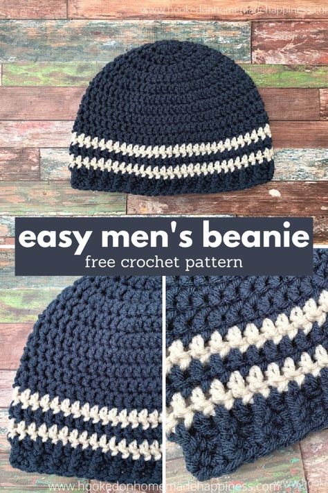 Mens Beanie Crochet Pattern, Pola Kupluk, Crochet Mens Hat Pattern, Mens Hat Pattern, Mens Crochet Beanie, Beanie Pattern Free, Disney Crochet, Crochet Mens Hat, Pola Topi