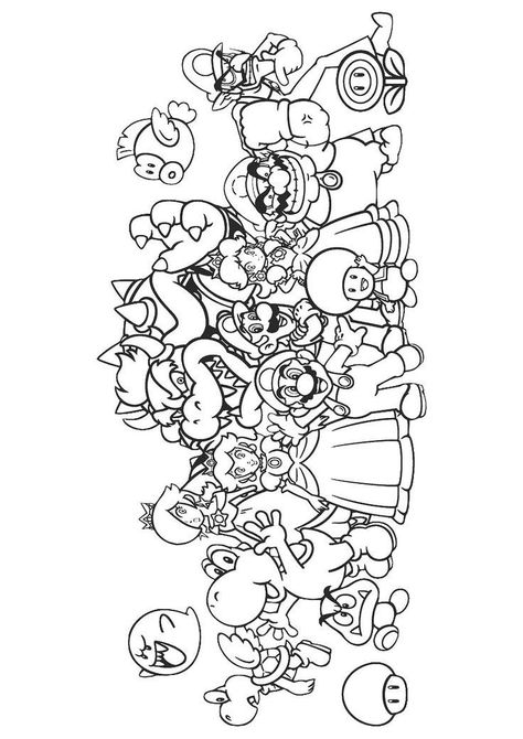 Super Mario Coloring Pages Free, Mario Colouring, Coloring Pages Mario, Yoshi Coloring Pages, Mario Bros Coloring Pages, Mandala Disney, Super Mario Coloring, Mario Coloring, Super Mario Coloring Pages