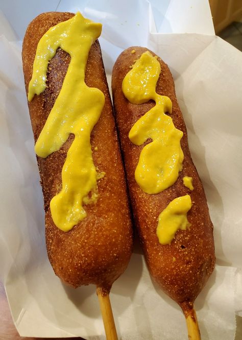 State Fair Corn Dogs, Fair Corn Dogs, Corn Dog Batter, Homemade Corndogs, Indiana State Fair, Corndog Recipe, Hot Dog Sauce, State Fair Food, Carnival Food