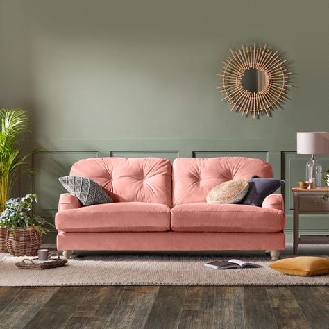 Navy blue velvet sofa living room