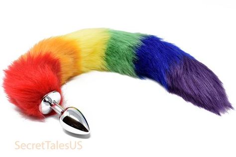 Fox Tail Plug, Small Ears, Fox Tail, Big Ears, Fox Ears, Colorful Rainbow, Ear Headbands, Pastel Rainbow, Body Painting