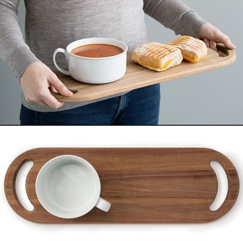 Bistro Soup and Sandwich Tray / Serving Board Wooden Tray Design, Tray Serving Ideas, Wooden Platters Serving Trays, Wooden Tray Ideas, Serving Board Ideas, Tray Design Ideas, Serve Board, Sandwich Tray, Sandwich Trays