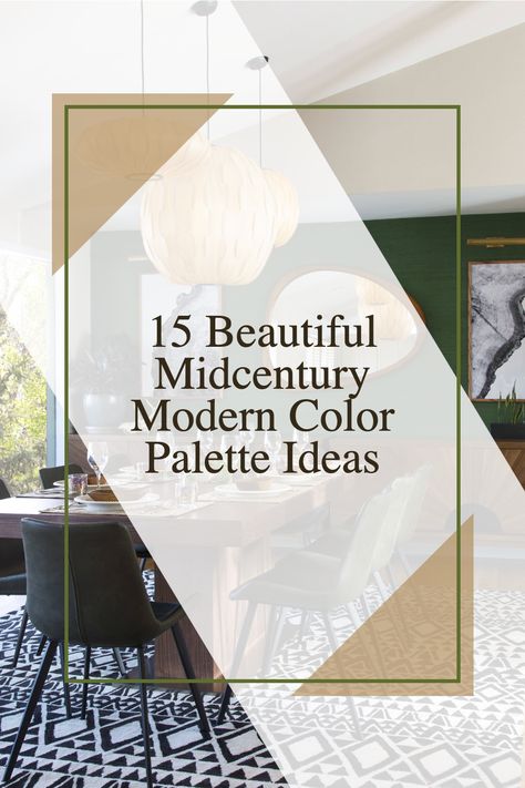 If you're looking for inspiration to create a mid-century modern color palette in your next design or renovation project, here are fifteen beautiful examples of some that have stood the test of time. Whole House Color Palette Modern, Mid Century Modern Bathroom Paint Colors, Mid Century Modern Interiors Kitchen, Mid Century Interior Color Palette, Midcentury Modern Interior Paint Colors, Mid Century Interior Paint Colors, Mid Century Modern Living Room Color Palette, Mid Century Modern Stain Color, Mid Century Modern Cool Tones