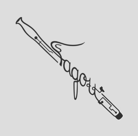 Bassoon Tattoo, Bassoon Drawing, Flute Tatoos, Flute Tattoo, Music Clipart, Instruments Art, Band Jokes, Band Nerd, Band Kid