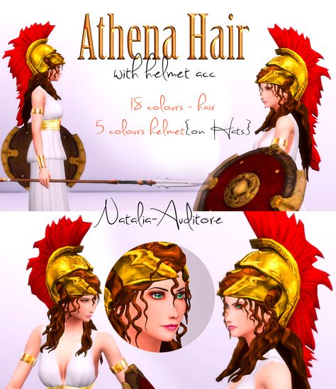 Mesh edited with Ares Helmet from smite.The meshes are bounded, so you will choose the hair and the colour you want [28 MM colours], go to hats and choose a co Athena Sims 4 Cc, Sims 4 Cc Helmet, Percy Jackson Sims 4 Cc, Sims 4 Cc Greek Gods, Sims 4 Ancient Greek Cc, Sims 4 Cc Greek Goddess, Sims 4 Cc Greek Goddess Dress, Ares Helmet, Sims Accessories