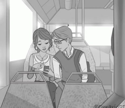 Training Illustration, Couple Cuddle In Bed, Bus Drawing, Manga Kiss, Bus Art, Illustration Anime, Couple Sketch, First Move, Cute Couples Cuddling