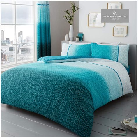 Teal Bedding, Geometric Duvet Cover, King Size Duvet Covers, Double Duvet Covers, King Size Duvet, Fitted Bed Sheets, Reversible Duvet Covers, Bed Duvet Covers, Duvet Sets