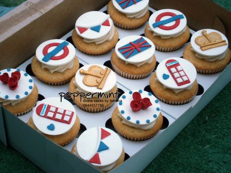 #Peppermint British Themed Cupcakes London Theme Cupcakes, Coronation Cupcakes, Jubilee Food, Travel Cupcakes, Jubilee Cakes, Jubilee Cupcakes, Coronation Cake, Jubilee Ideas, Queen Jubilee