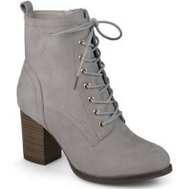 Grey Lace, Block Heel Ankle Boots, Grey Boots, Suede Block Heels, Rise Above, Lace Up Booties, Suede Lace, Journee Collection, Shoes Booties