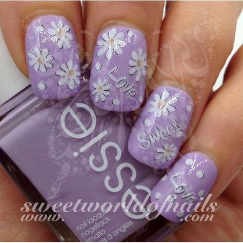 Daisy Flower Nail Art Sweet Love Nail Water Decals Wraps Bling Manicure, Design Ongles Courts, Color Manicure, Spring Manicure, Holiday Manicure, Daisy Nail Art, Designs For Short Nails, Wedding Manicure, Nail Water Decals