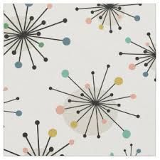 Atomic Fabric | Zazzle Atomic Starburst Pattern, 1950s Fabric, Mid Century Modern Artwork, Mid Century Modern Fabric, Starburst Pattern, Mid Century Modern Patterns, Mid Century Mod, Retro Fabric, Orange And Turquoise