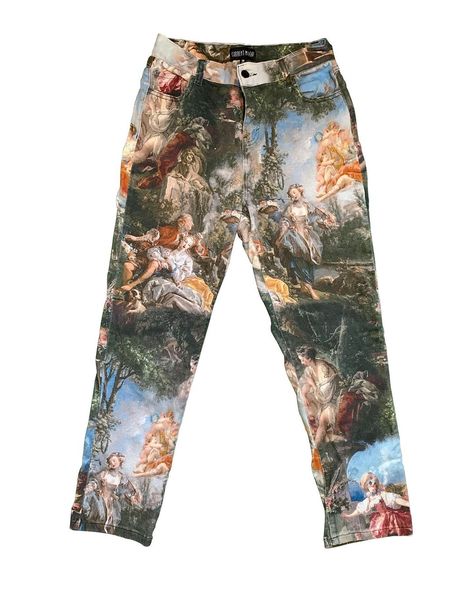 Gems by Madeline on Instagram: “Renaissance Print Pants available now ❤️ Size M ❤️ SOLD” Merch Inspiration, Print Pants, Aphrodite, Baddie Outfits, Printed Pants, Anime Character, Short Pants, Jeans Pants, Fashion Inspo Outfits