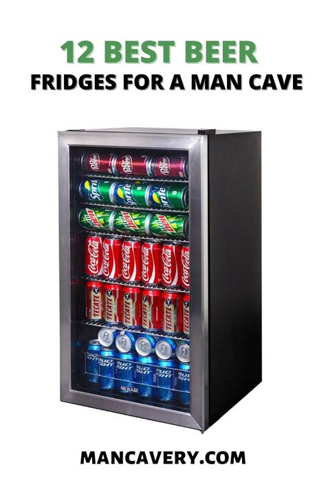 No self-respecting Man Cave should be without a beer fridge and I’ve selected 12 mini beer fridges in this ensemble for you to take a closer look at. 12 Best Beer Fridges for a Man Cave – Buyers’ Guide 2020 Man Cave Beer Fridge, Drinks Fridge, Beverage Coolers, Can Dispenser, Beer Fridge, Ice Cold Beer, Big Tv, Bar Fridges, Blue Led Lights