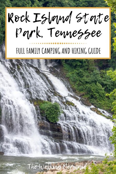 This full family camping and hiking guide to Rock Island State Park will help you plan your next outdoor adventure. The hiking guide will take you to the best hiking trail that will take you directly to Twin Falls. Learn also about the campground and how to get to both locations, the hiking trail and the campground. Make the best of your visit after checking out this guide. #TheWalkingMermaid | Rock Island State Park | Tennessee State Parks | Tennessee Waterfalls | Twin Falls | Tennessee Hikes Rock Island State Park, Camping In Tennessee, Tennessee Waterfalls, Tennessee State Parks, Tennessee Road Trip, Indoor Camping, Tennessee Travel, Fall Creek, Tennessee Vacation