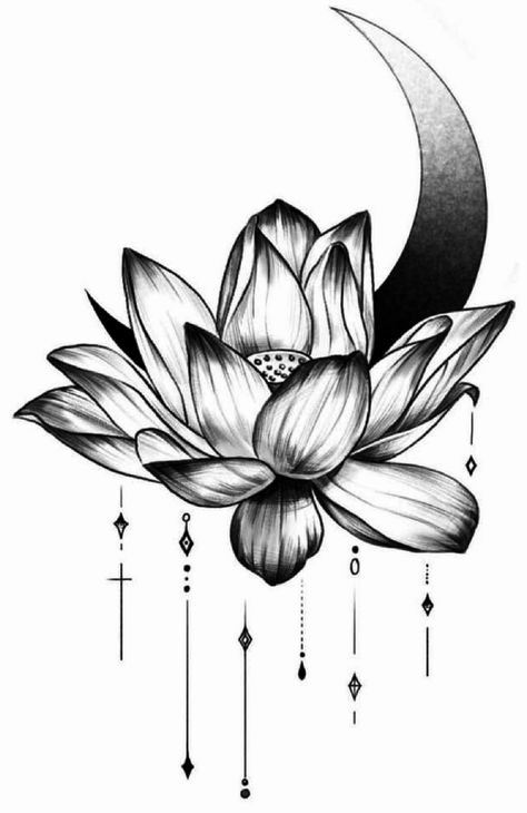 Lotus Flower Sun And Moon Tattoo, Realistic Lotus Tattoo, Lotus Moon Tattoo, Moon And Lotus Tattoo, White Lotus Tattoo, Bestie Tats, Simple Lotus Flower Tattoo, Lotus Tattoo Meaning, Flower Neck Tattoo